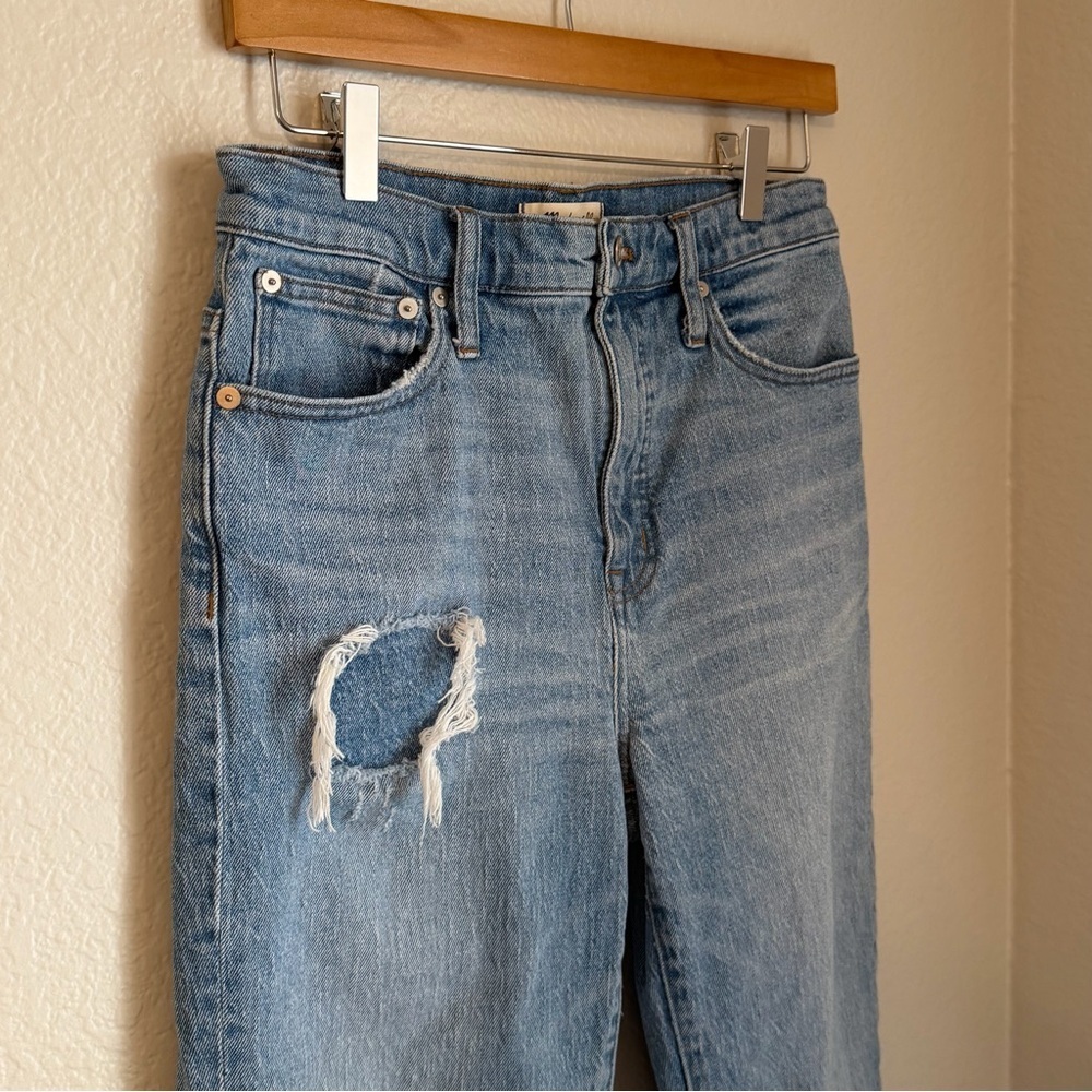 Madewell Women’s Classic Straight High Rise Distressed Denim Jeans, Size 27 - Picture 4 of 11